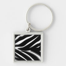 Estampado de zebra en negro y blanco llavero