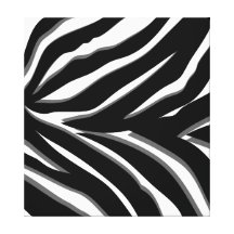 Estampado de zebra en negro y blanco lienzo envuelto para galerías