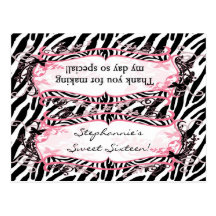 Estampado de zebra femenino Patte de la mariposa d Postales