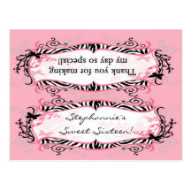 Estampado de zebra femenino Patte de la mariposa d Postal
