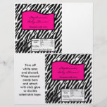 Estampado de zebra grande de las rosas fuertes de  tarjeta publicitaria