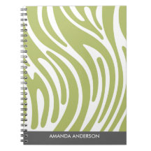 Estampado de zebra moderno - cuaderno personalizad