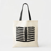 Estampado de zebra (negro) bolsa lienzo