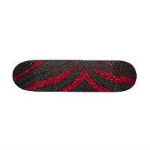 Estampado de zebra rojo del brillo patin