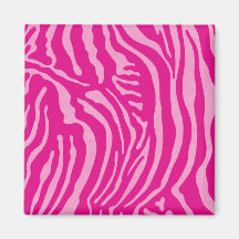 Estampado de zebra rosado de Fuscia Imán Para Frigorífico