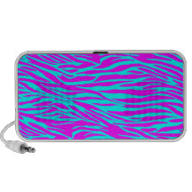 Estampado de zebra rosado de neón notebook altavoces