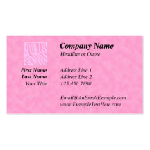 Estampado de zebra rosado, modelo animal tarjetas de visita