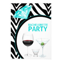 Estampado de zebra y fiesta de Bachelorette del di Invitacion Personalizada