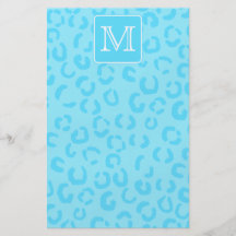 Estampado leopardo azul en colores pastel. Monogra Tarjeton