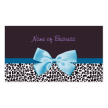 Estampado leopardo azul y púrpura de moda con la c tarjetas de visita