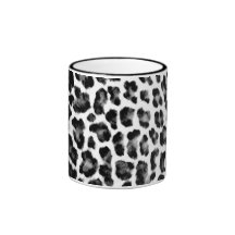 Estampado leopardo blanco y negro taza