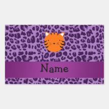Estampado leopardo conocido personalizado de la pú rectangular pegatinas