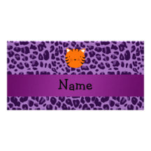 Estampado leopardo conocido personalizado de la pú tarjeta fotografica personalizada