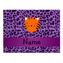 Estampado leopardo conocido personalizado de la pú postales