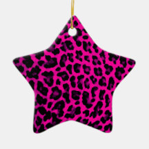 Estampado leopardo de las rosas fuertes adorno de navidad