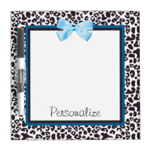 Estampado leopardo de moda y Blue Ribbon con nombr Pizarras Blancas De Calidad