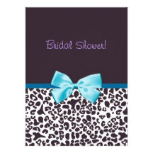 Estampado leopardo de moda y ducha nupcial de Blue Invitaciones Personales