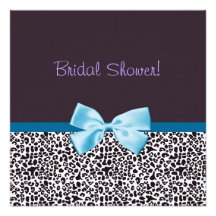 Estampado leopardo de moda y ducha nupcial de Blue Comunicados Personalizados