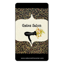 Estampado leopardo del salón tarjeta de visita
