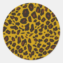 Estampado leopardo etiqueta redonda
