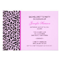 Estampado leopardo invitación personalizada