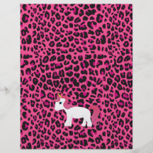 Estampado leopardo lindo del rosa del unicornio flyer a todo color