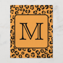 Estampado leopardo negro y anaranjado. Monograma d Flyer A Todo Color