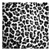 Estampado leopardo negro y blanco invitaciones personalizada