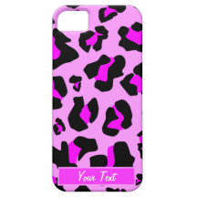 Estampado leopardo rosado - personalice iPhone 5 coberturas