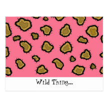 Estampado leopardo rosado postales