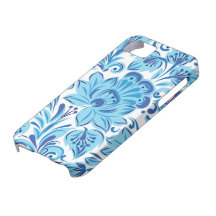 Estampados de flores azules elegantes iPhone 5 funda
