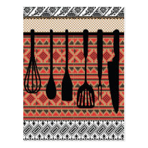 Estante de los utensilios de la cocina tarjeta postal