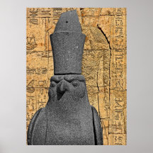 Estatua de Horus, principal y hombros, Edfu, Egipt Poster