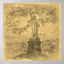 Estatua de la libertad, poster del vintage de Nuev