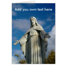 Estatua de la tarjeta de felicitación de Jesús