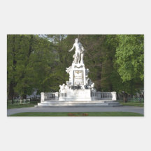 Estatua de Mozart Etiqueta