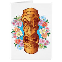 Estatua de Tiki del dibujo animado Tarjetón