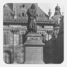 Estatua de Voltaire Calcomania Cuadradas