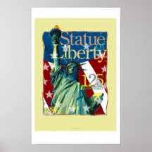 Estatua del 125o poster del aniversario de la libe