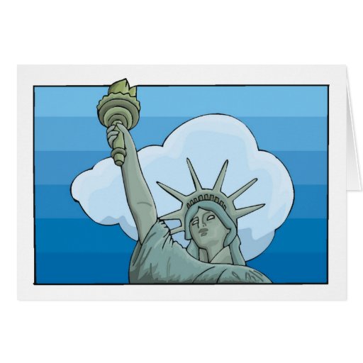 Estatua del azul de la libertad tarjeton