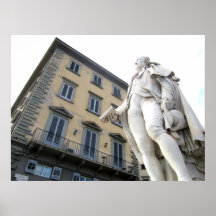 Estatua del explorador en la impresión de Florenci Poster