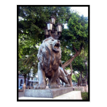 estatua del león de La Habana Tarjeta Postal
