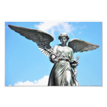 Estatua en Central Park, NY de la fuente de Bethes Arte Fotográfico