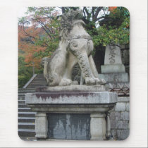 Estatua japonesa Mousepad del templo del león del  alfombrillas de raton 