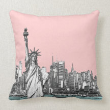 Estatua rosada de las almohadas de tiro de Nueva Y