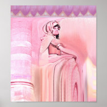 Estatua rosada posters