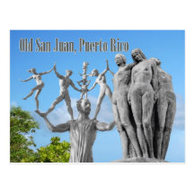 Estatuas en San Juan viejo, San Juan, Puerto Rico Tarjeta Postal
