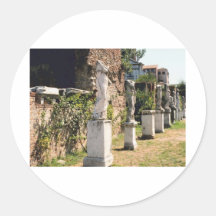 Estatuas históricas de la foto del viaje de Italia Pegatinas Redondas