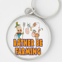 esté cultivando bastante el granjero y vacas lindo llaveros