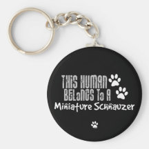 Este ser humano pertenece a un Schnauzer miniatura Llaveros Personalizados